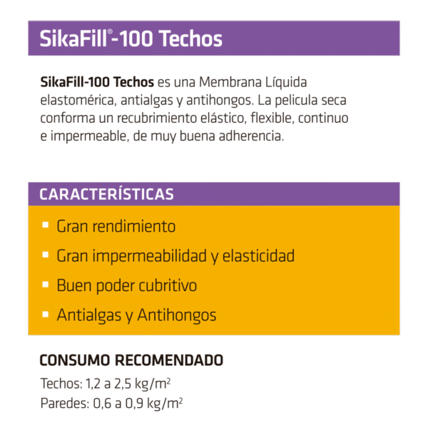 Membrana Líquida Sika SikaFill-100 Techos 4 kg - Imagen 3